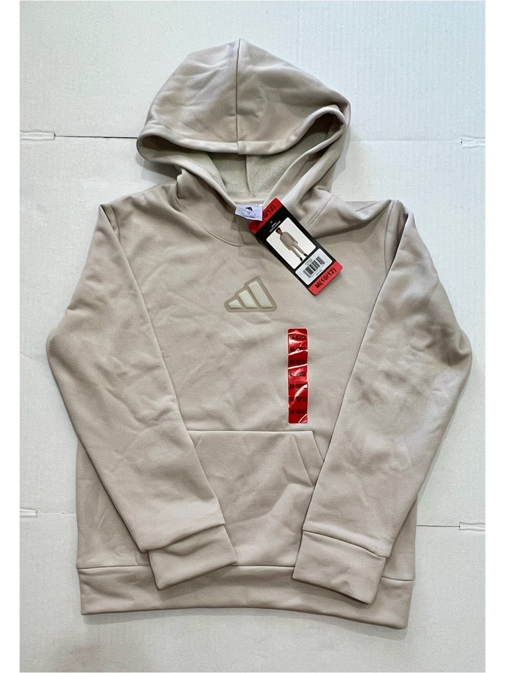 adidas youth medium hoodie Pullover Sweatshirt in natural color new with tags